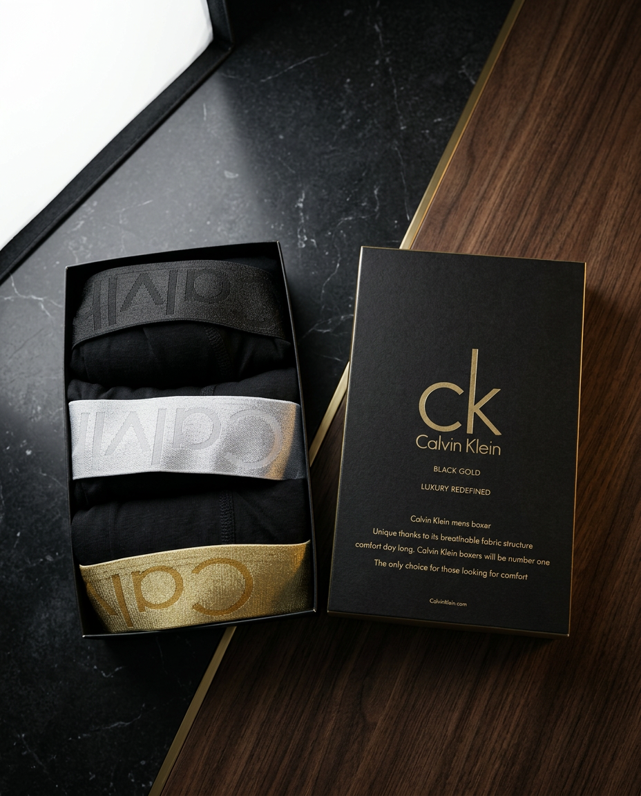 Calvin Klein "Black Gold" Edition Boxer Briefs – 3-Pack